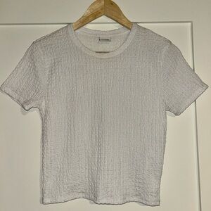 Abercrombie & Fitch White Textured Women's Top